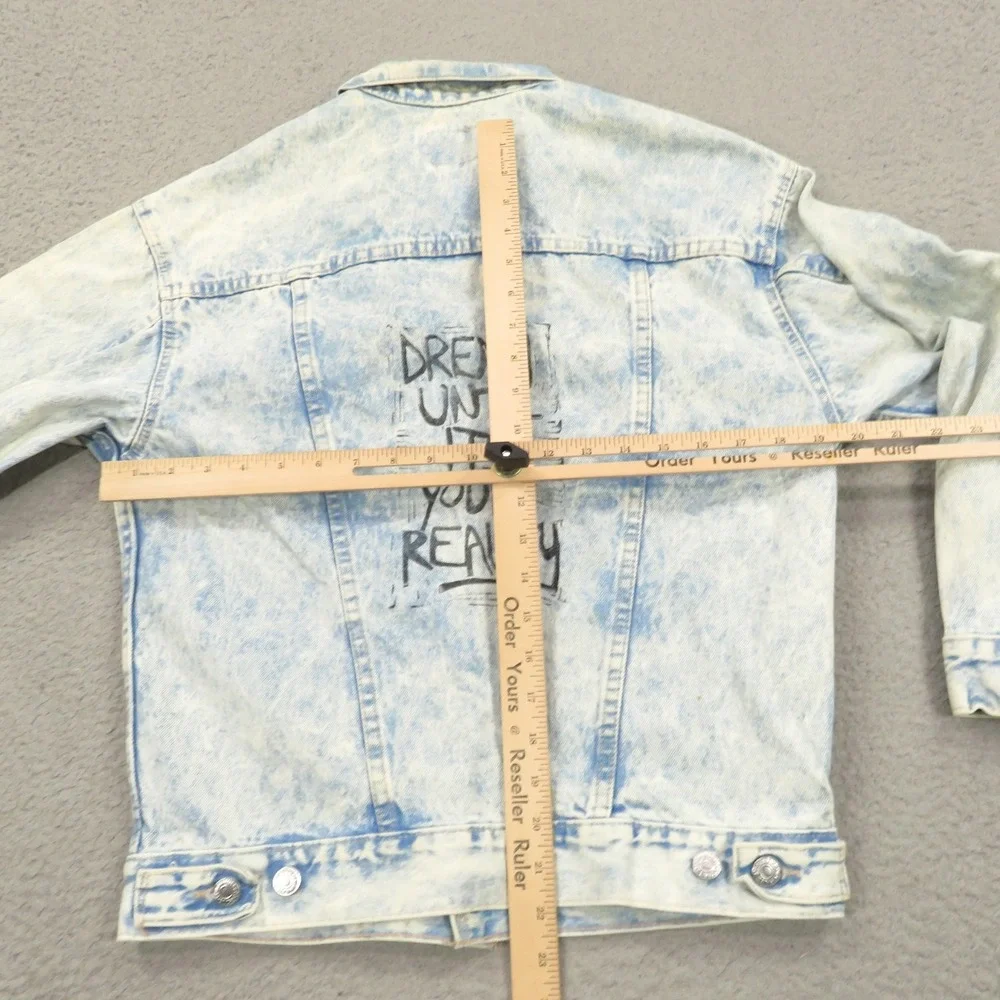 VINTAGE Levis Denim Jacket Large Made in USA Acid Wash Custom Trucker Type II